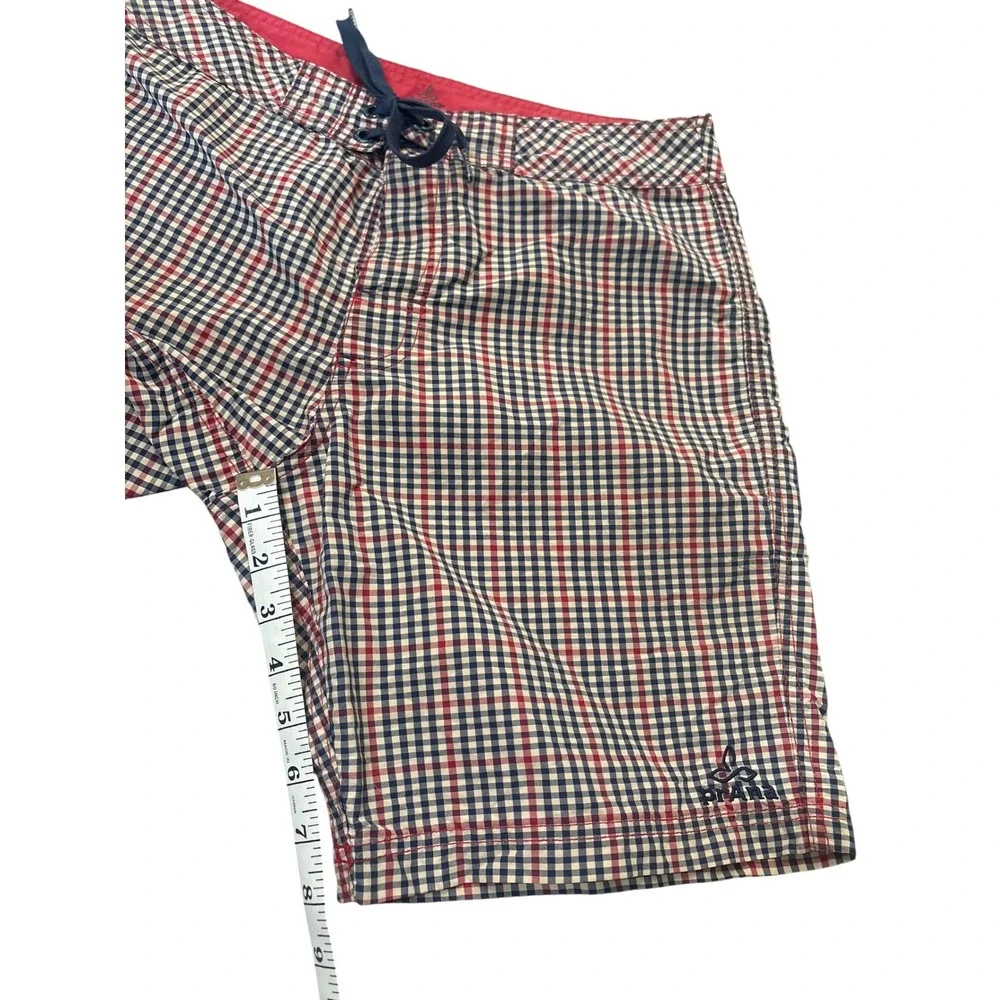 Mens Prana Check Plaid‎ UPF 50+ Board Swim Shorts Trunks 30 8